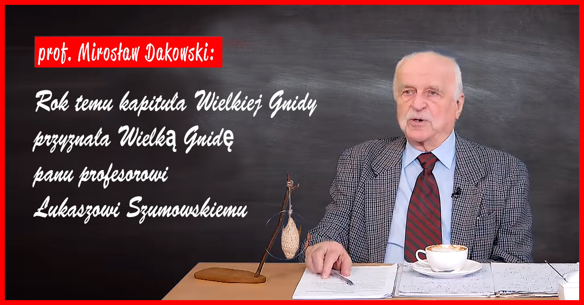 Nauka była moim Bogiem! Kapituła Wielkiej Gnidy przyznała Wielką Gnidę panu profesorowi Łukaszowi Szumowskiemu