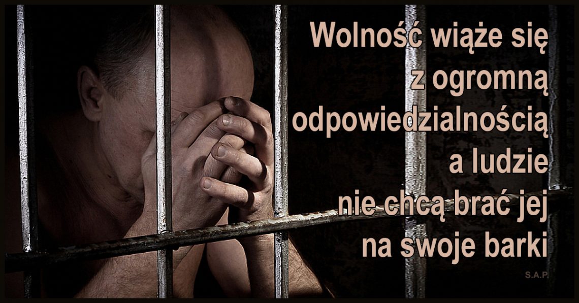 Wolność wiąże się z ogromną odpowiedzialnością, a tej ludzie nie chcą brać na swoje barki. Skazani na swoje dożywocie nie chcą zrezygnować ze swojego stylu życia!