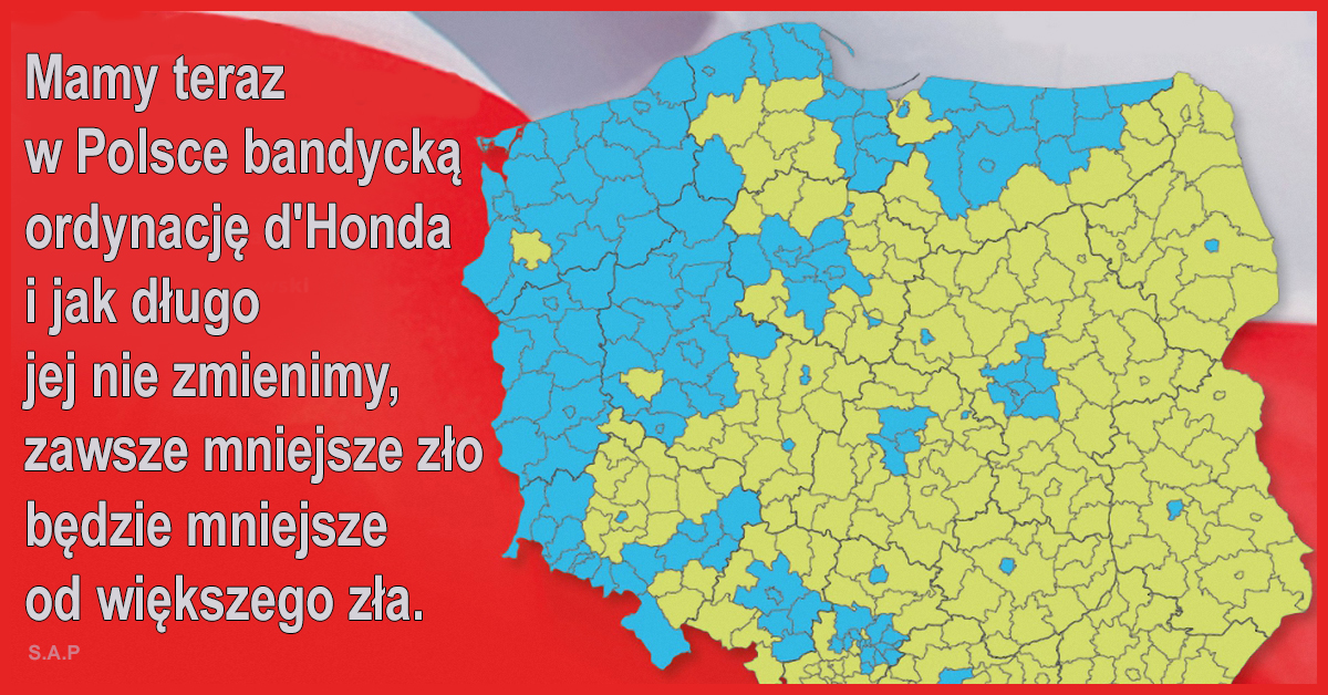 Dwa cele powinny przyświecać ludziom wolnym: ustrój łże demokracji zmienić na demokrację bezpośrednią a ordynację d'Honda na uczciwą ordynację większościową.