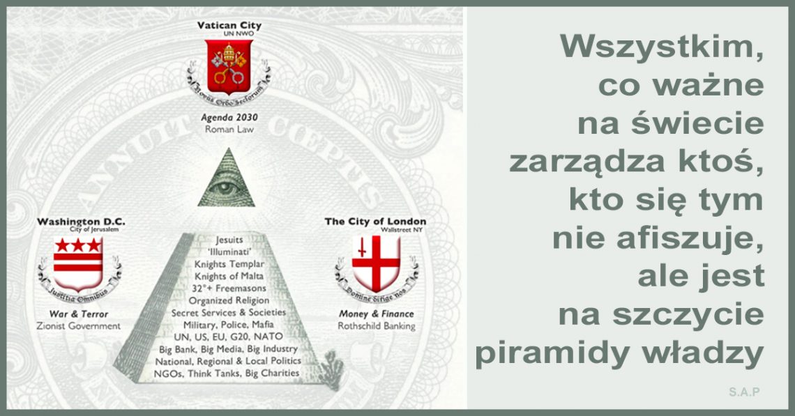 Czy ktoś jeszcze nie słyszał o piramidzie władzy? Wszystkim, co ważne zarządza ktoś, kto się tym nie afiszuje, ale jest na samym jej szczycie. I nigdy się o nim czy o nich nie dowiemy.