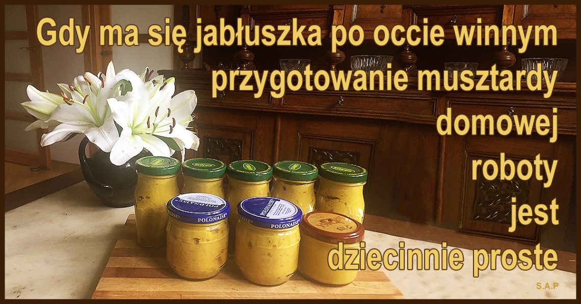 Przygotowanie takiej musztardy jest dziecinnie proste, gdy się ma jabłuszka po occie winnym, rzecz jasna. Najpierw trzeba kupić ziarna gorczycy białej.