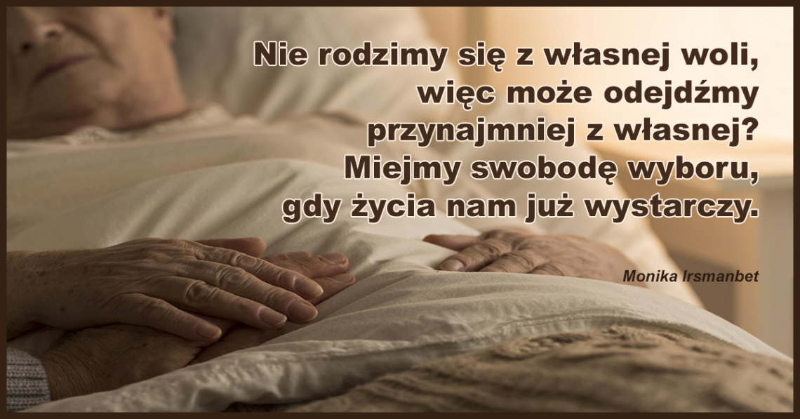 Eutanazja, sztuczne wydłużanie życia, czekanie na uśmierć, prawo do dobrej śmierci, bezmoc starości, okrutne prawo, cierpienie chrześcijańskie.