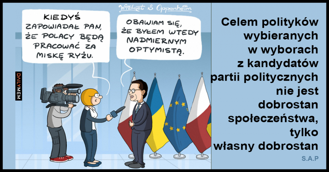 O możliwościach wejścia do politycznego High lifu, premierze, który bez zmrużenia oka wykonuje polecenia swoich mocodawców i aplikacji mObywatel.