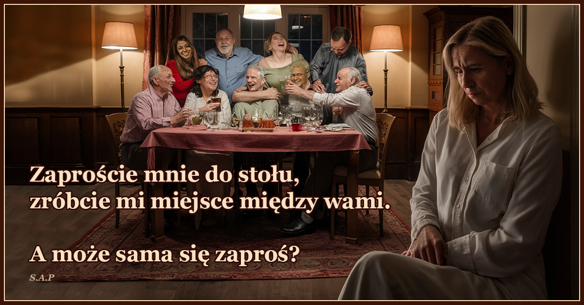 Zaproście mnie do stołu, zróbcie mi miejsce między wami.