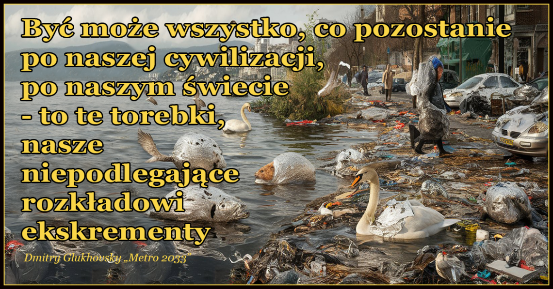 Być może wszystko, co pozostanie po naszej cywilizacji, po naszym świecie - to te torebki, nasze niepodlegające rozkładowi ekskrementy.