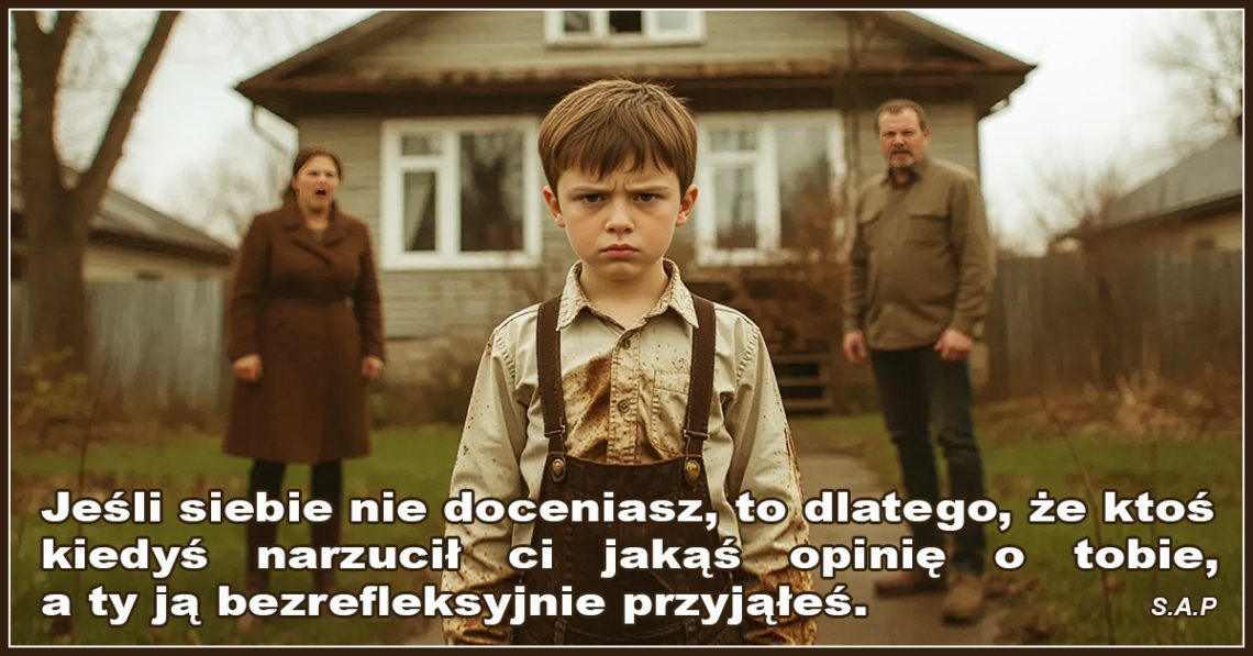 Jeśli siebie nie doceniasz, to dlatego, że ktoś kiedyś narzucił ci jakąś opinię o tobie, a ty ją bezrefleksyjnie przyjąłeś. - SAP