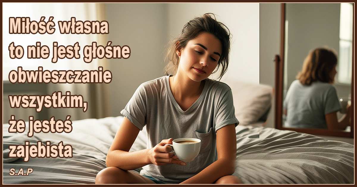 Miłość własna to nie jest głośne obwieszczanie wszystkim, że jesteś zajebista - SAP