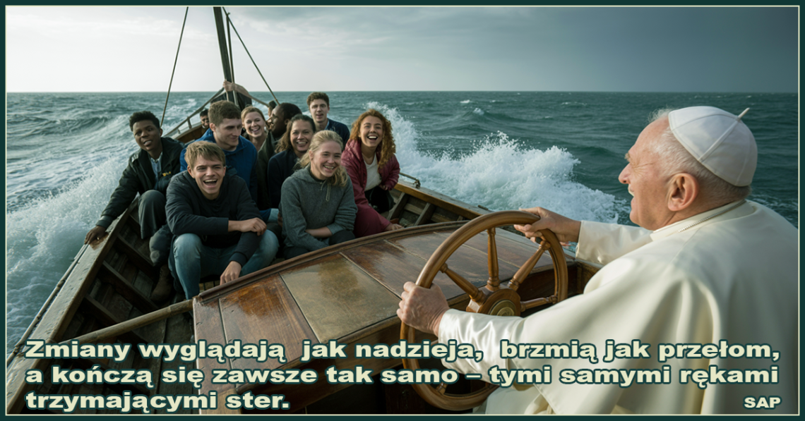 Zmiany wyglądają jak nadzieja, brzmią jak przełom, a kończą się zawsze tak samo – tymi samymi rękami trzymającymi ster. – SAP.