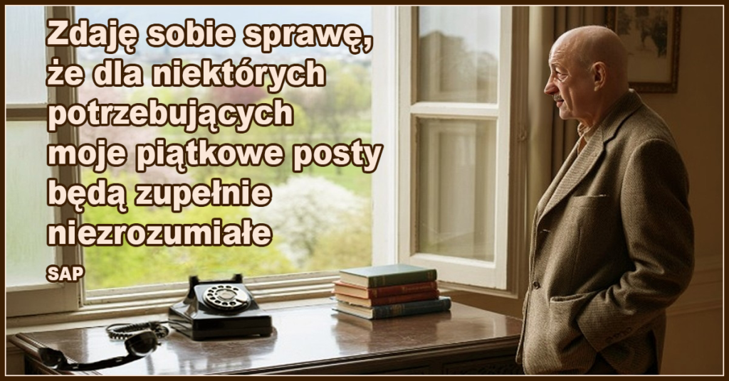 Zdaję sobie sprawę, że dla niektórych potrzebujących moje piątkowe posty będą zupełnie niezrozumiałe – SAP.