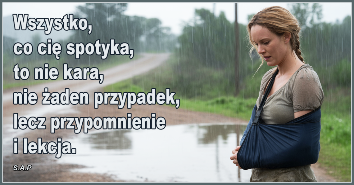 Wszystko, co cię spotyka, to nie kara, nie żaden przypadek, lecz przypomnienie i lekcja. - SAP