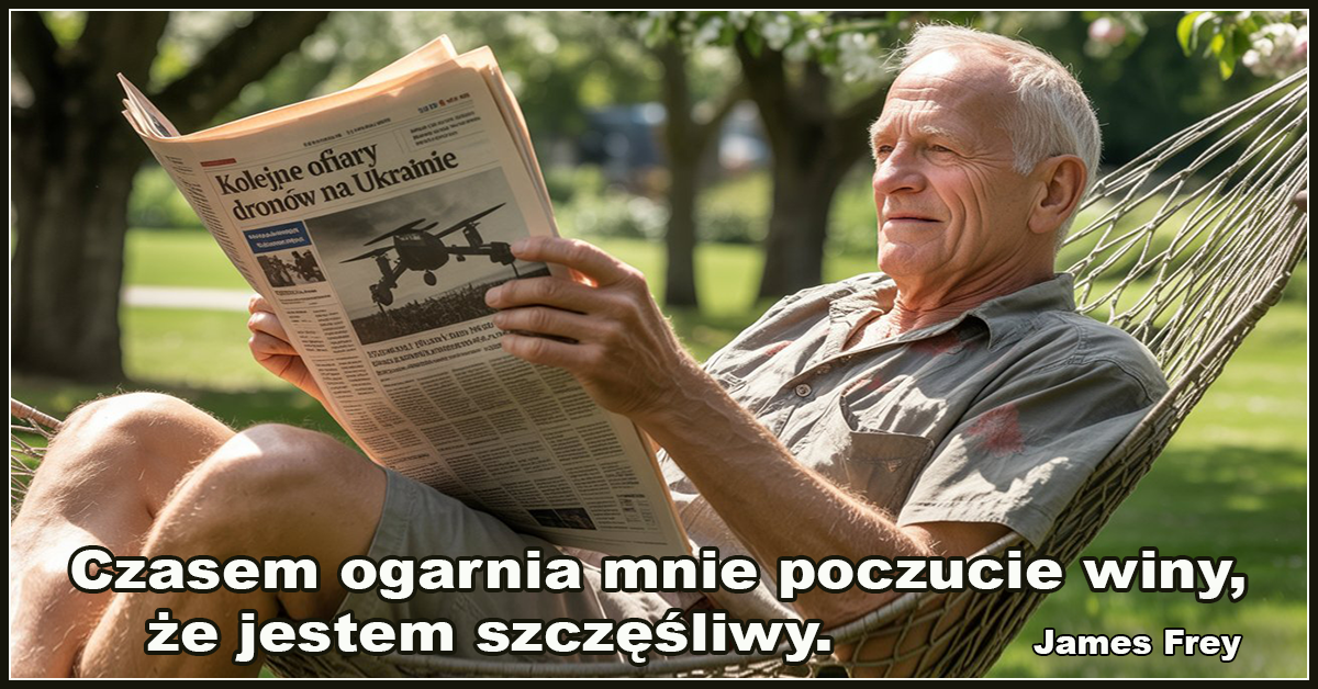 Czasem ogarnia mnie poczucie winy, że jestem szczęśliwy. - James Frey,