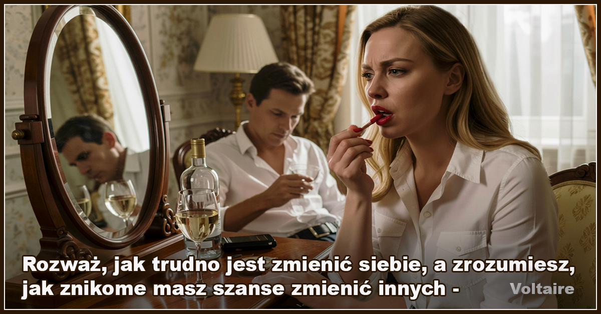 Rozważ, jak trudno jest zmienić siebie, a zrozumiesz, jak znikome masz szanse zmienić innych. - Voltaire